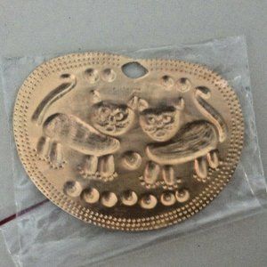 Metropolitan Museum of Art Large Precolumbian Cat Pendant 24k Electroplated
